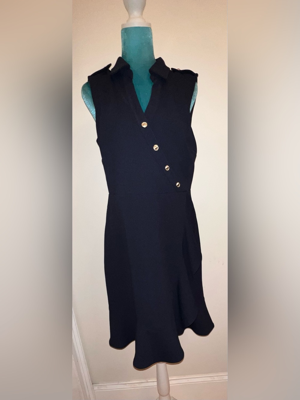 KARL LAGERFELD Navy Crepe A-line Dress. NWT. Size: 8. Retail: $139. Asking: $89.